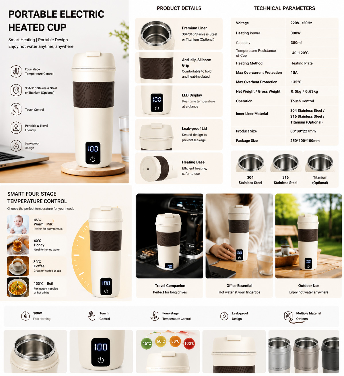 SY-635A 300ml portable electric water cup